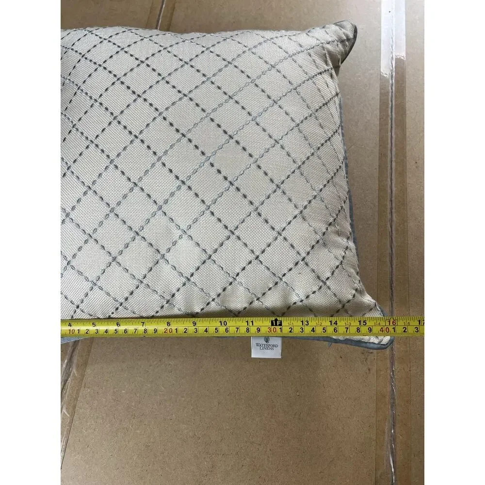 Waterford Linens Cushion Gray 40 X 40 Cm Traditional Geometric Polyester Blend